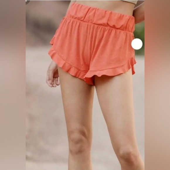 FP Movement By Free People Women's Ruffled Coral Shorts - Picture 1 of 5